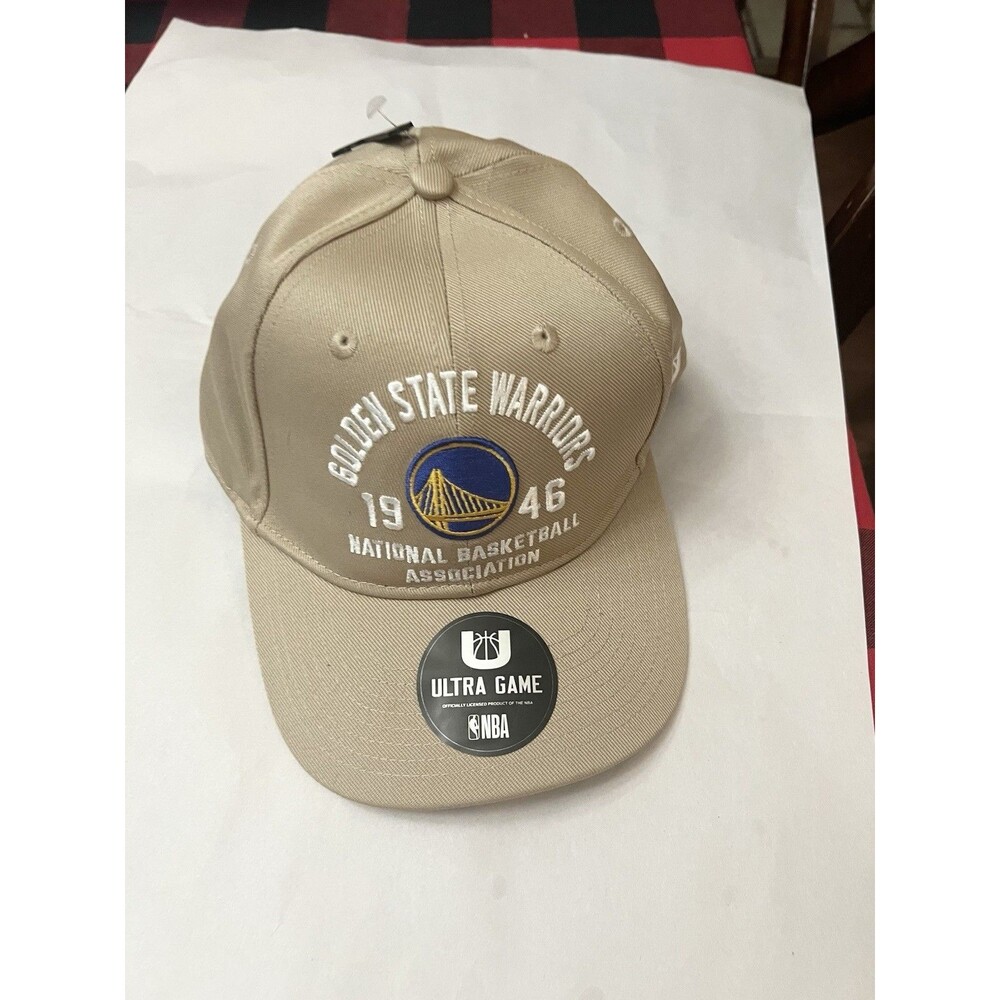 Ultra Game NBA Golden State Warriors OSFA Adjustable Tan Baseball Hat New